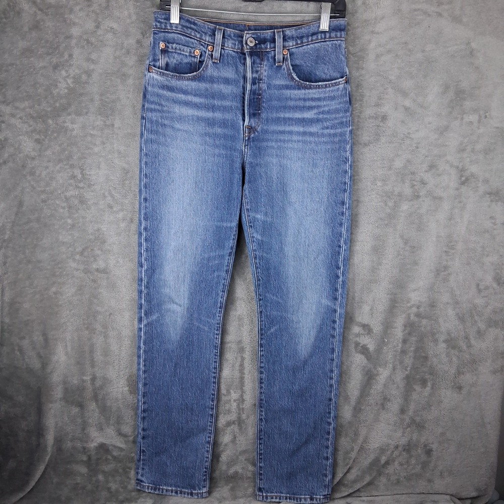 Levis 501 Jeans Womens 27x32 Blue Original Fit High Rise Straight Leg 12501-0396